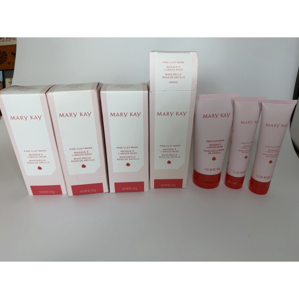 MARY KAY PINK CLAY MASK LOT OF 4 FULL SIZE WASH OFF MASK ANTIOXIDANT PROPERTIES